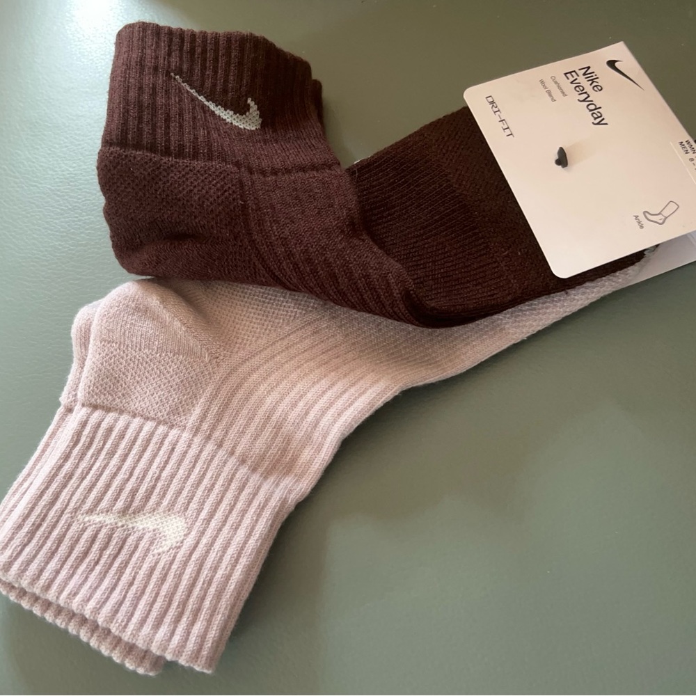 Nike Everyday Unisex 2 Pr Ankle Socks Sz Large NEW Wool Blend